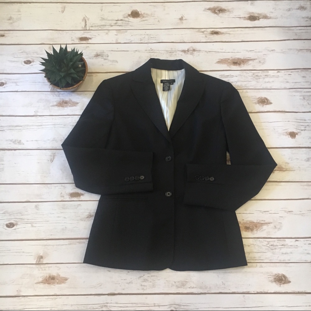 BCBGMAXAZRIA Black Wool Single Blazer Size 4